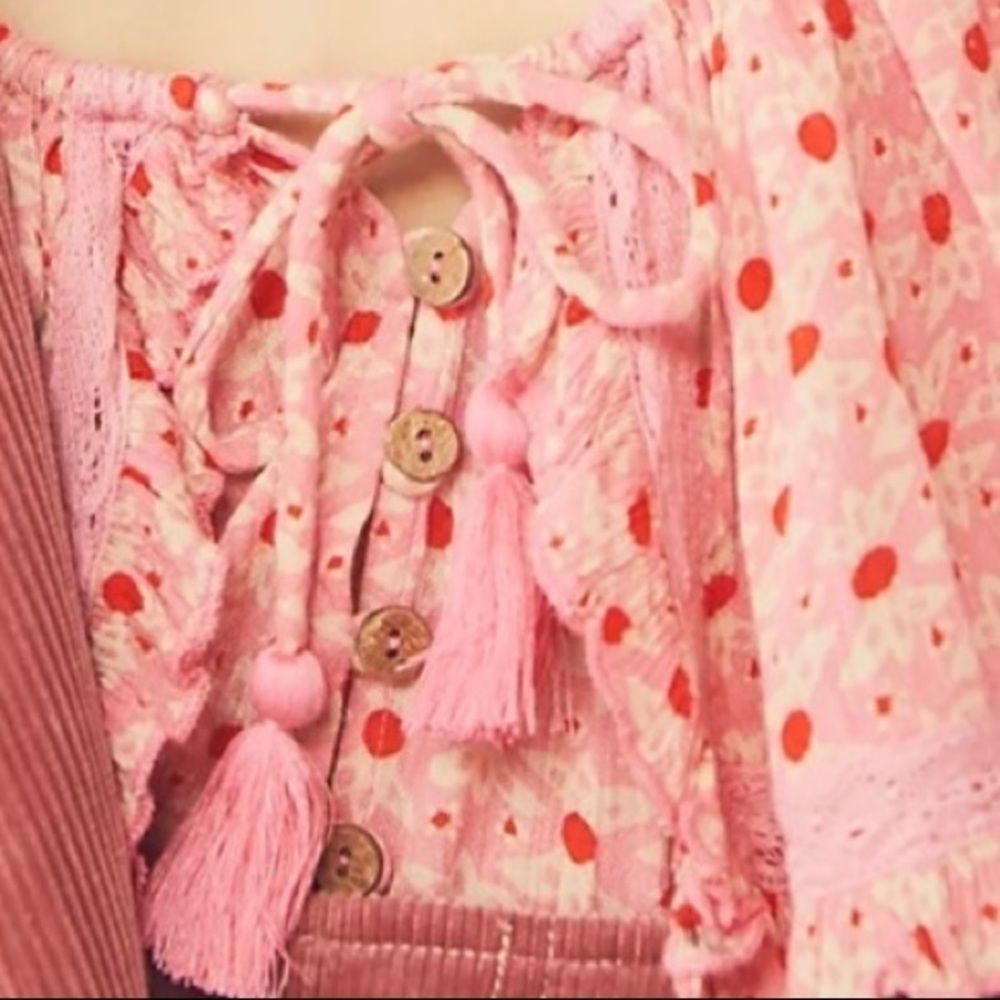 NWT Free People Sunrise Printed Shirt Tunic - Picture 5 of 6